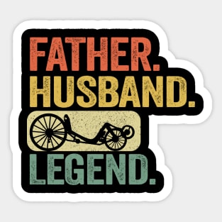 Father Husband Recumbent Legend Funny Recumbent Bike Sticker